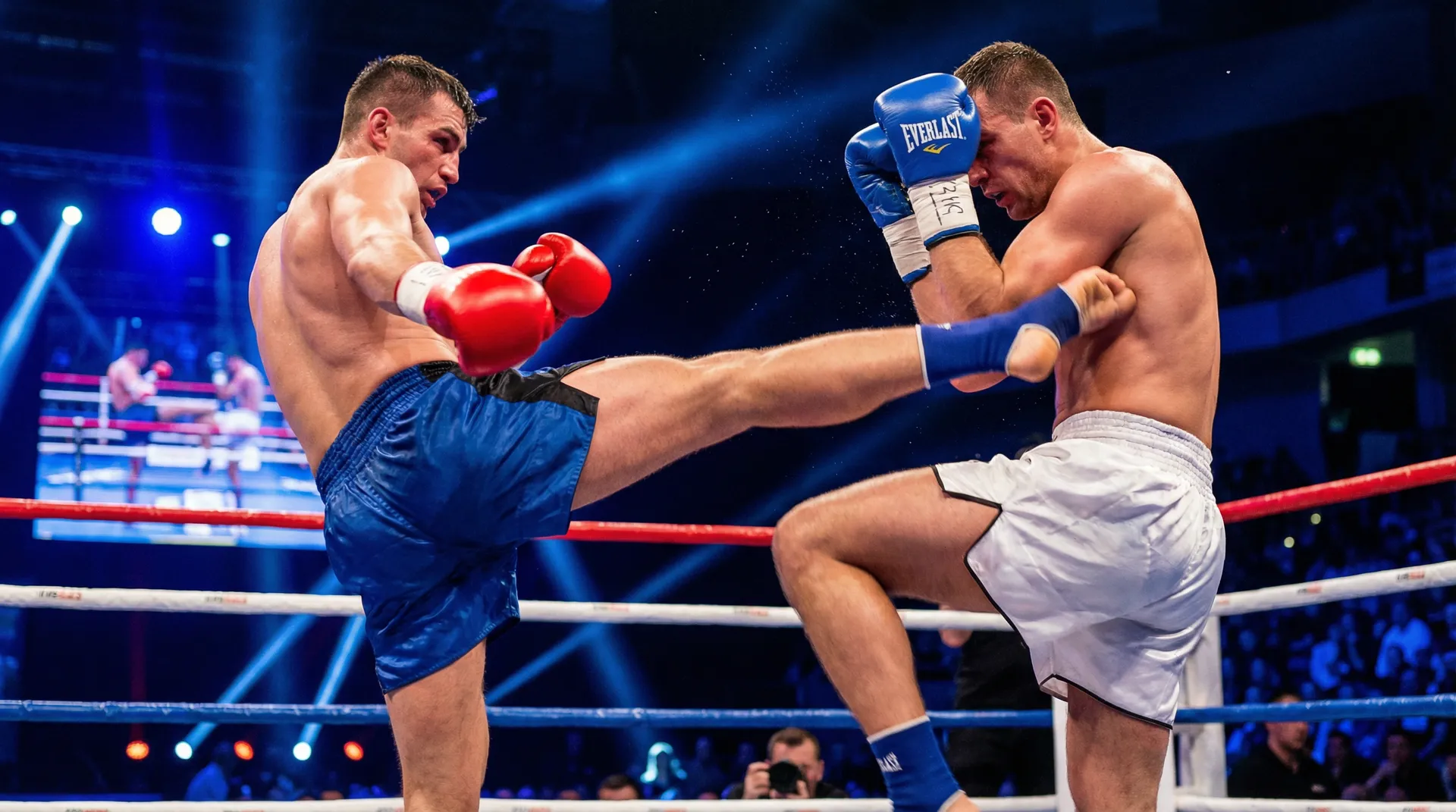 小马拉大车 羽量级比赛高速踢击对攻